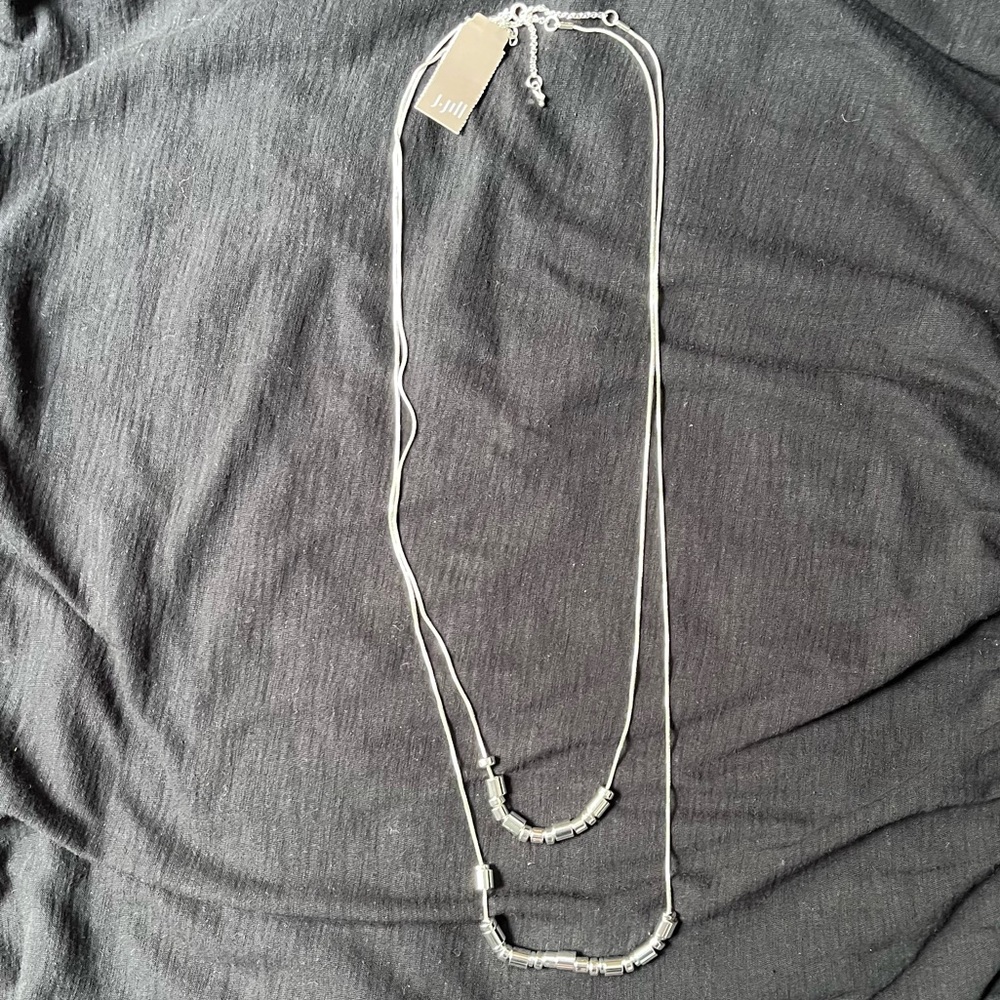 NWT J. Jill Silver Layering Necklaces - Wear Together or Separately